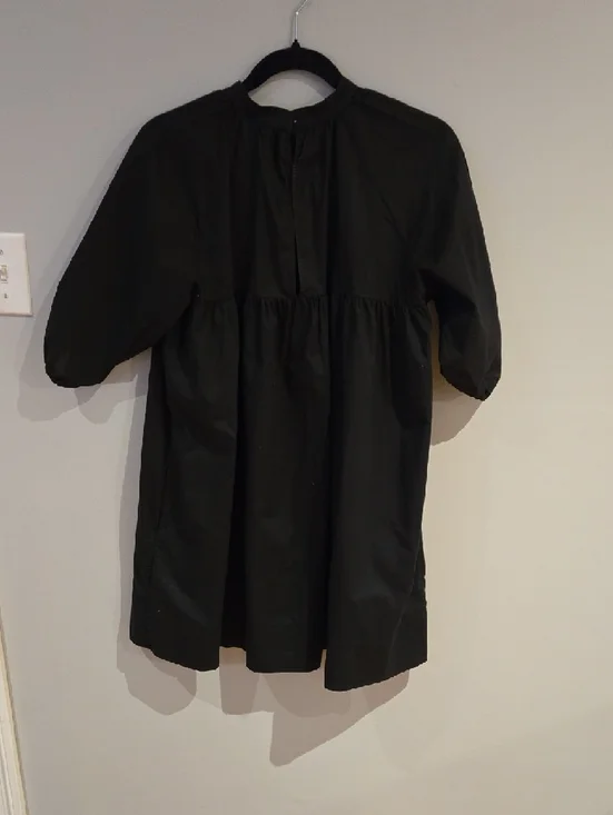 Everlane Black Puff-Sleeve Mini Dress - Picture 5 of 5